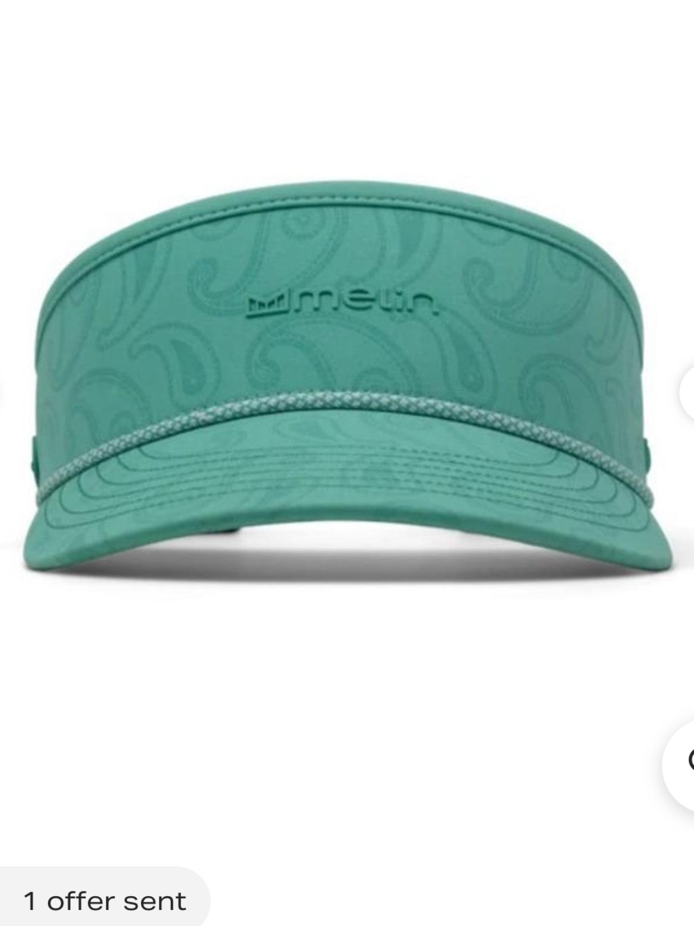 New Melin Teal Paisley Visor with Braided Trim